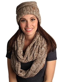 Funky Junque Oversized Slouchy Beanie Bundled with Matching Infinity Scarf