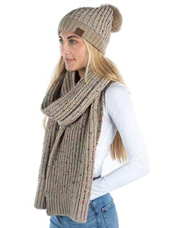 Funky Junque Oversized Slouchy Beanie Bundled with Matching Infinity Scarf