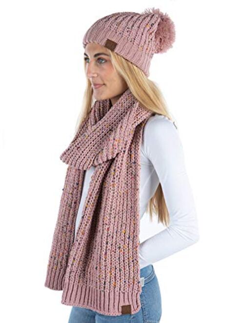 Funky Junque Oversized Slouchy Beanie Bundled with Matching Infinity Scarf