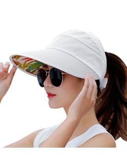 HINDAWI Sun Hats for Women Wide Brim Sun Hat Packable UV Protection Visor Floppy Womens Beach Cap