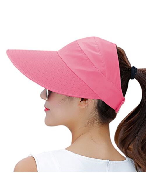 HINDAWI Sun Hats for Women Wide Brim Sun Hat Packable UV Protection Visor Floppy Womens Beach Cap