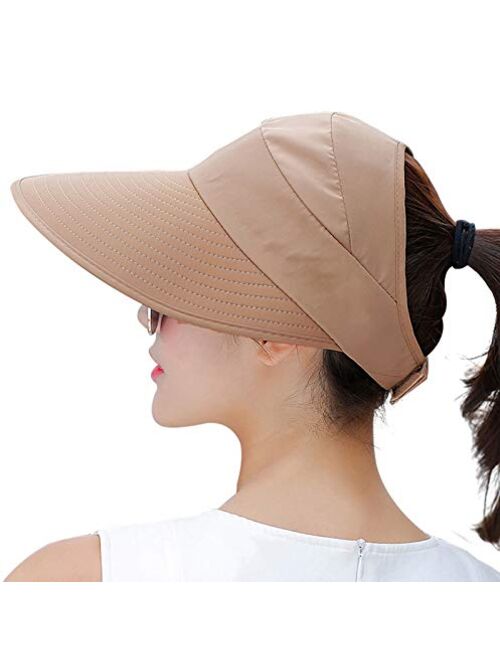 HINDAWI Sun Hats for Women Wide Brim Sun Hat Packable UV Protection Visor Floppy Womens Beach Cap