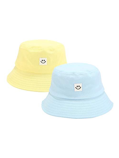 Ruinono Unise Hat Summer Travel Bucket Beach Sun Hat Smile Face Visor