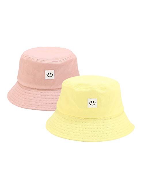 Ruinono Unise Hat Summer Travel Bucket Beach Sun Hat Smile Face Visor