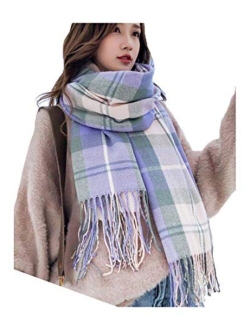 Agio Women's Fashion Scarves Long Shawl Winter Thick Warm Knit Large Plaid Scarf