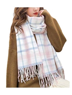 Agio Women's Fashion Scarves Long Shawl Winter Thick Warm Knit Large Plaid Scarf