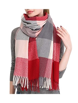 Agio Women's Fashion Scarves Long Shawl Winter Thick Warm Knit Large Plaid Scarf