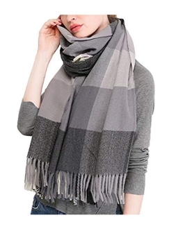 Agio Women's Fashion Scarves Long Shawl Winter Thick Warm Knit Large Plaid Scarf