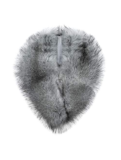 Futrzane Detachable Faux Fur Collar Wrap for Women - Retro Scarf - Like Real Fur