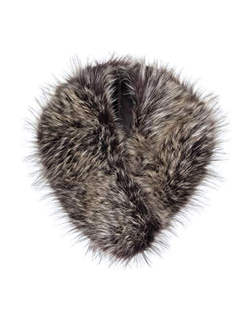 Futrzane Detachable Faux Fur Collar Wrap for Women - Retro Scarf - Like Real Fur