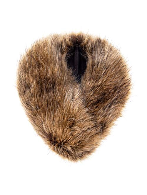 Futrzane Detachable Faux Fur Collar Wrap for Women - Retro Scarf - Like Real Fur