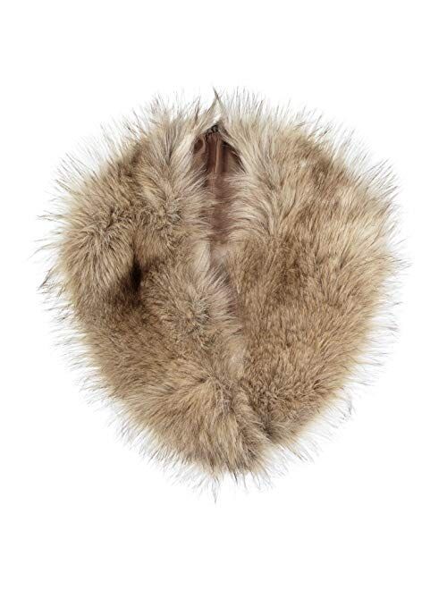 Futrzane Detachable Faux Fur Collar Wrap for Women - Retro Scarf - Like Real Fur