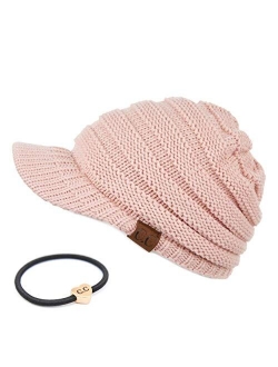 C.C Hatsandscarf Exclusives Women's Ribbed Knit Hat with Brim (YJ-131)(YJ-2023)