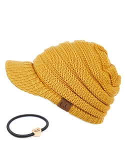 C.C Hatsandscarf Exclusives Women's Ribbed Knit Hat with Brim (YJ-131)(YJ-2023)