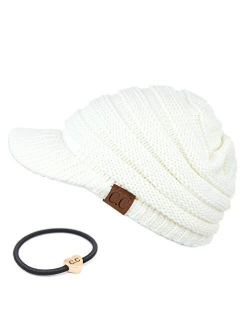 C.C Hatsandscarf Exclusives Women's Ribbed Knit Hat with Brim (YJ-131)(YJ-2023)