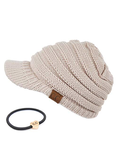 C.C Hatsandscarf Exclusives Women's Ribbed Knit Hat with Brim (YJ-131)(YJ-2023)