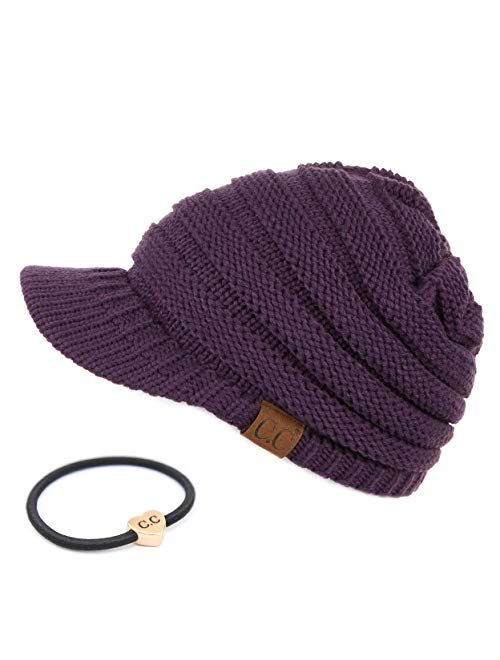 C.C Hatsandscarf Exclusives Women's Ribbed Knit Hat with Brim (YJ-131)(YJ-2023)