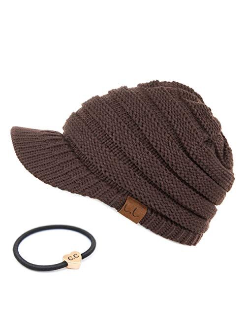 C.C Hatsandscarf Exclusives Women's Ribbed Knit Hat with Brim (YJ-131)(YJ-2023)