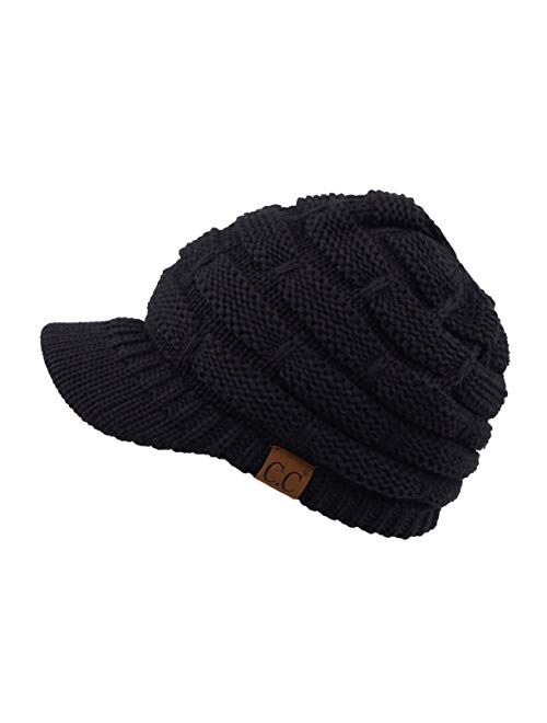 C.C Hatsandscarf Exclusives Women's Ribbed Knit Hat with Brim (YJ-131)(YJ-2023)