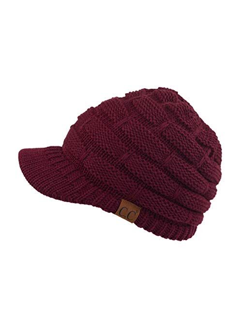 C.C Hatsandscarf Exclusives Women's Ribbed Knit Hat with Brim (YJ-131)(YJ-2023)