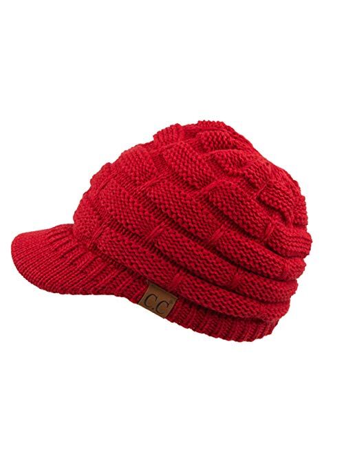 C.C Hatsandscarf Exclusives Women's Ribbed Knit Hat with Brim (YJ-131)(YJ-2023)