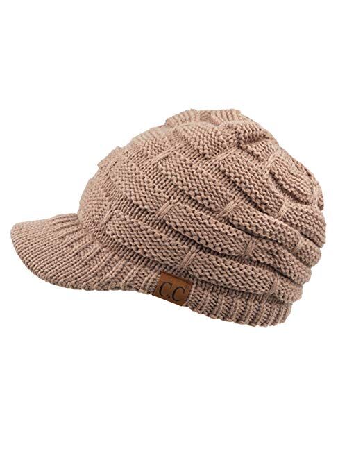 C.C Hatsandscarf Exclusives Women's Ribbed Knit Hat with Brim (YJ-131)(YJ-2023)