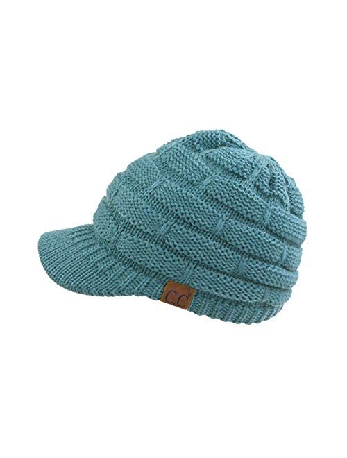 C.C Hatsandscarf Exclusives Women's Ribbed Knit Hat with Brim (YJ-131)(YJ-2023)