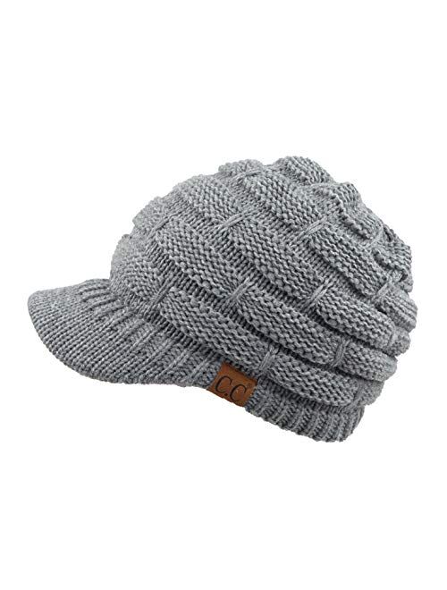 C.C Hatsandscarf Exclusives Women's Ribbed Knit Hat with Brim (YJ-131)(YJ-2023)