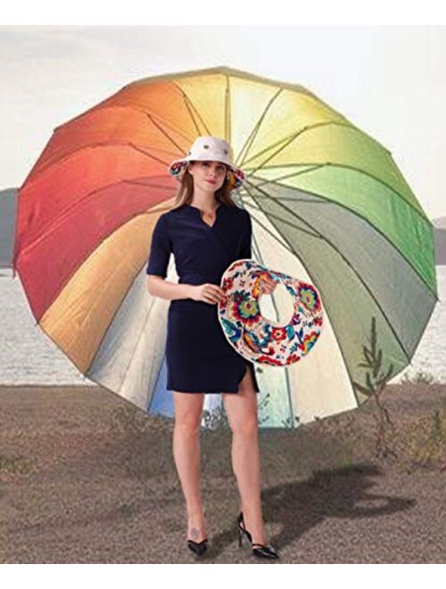 Packable Extra Large Brim Floppy Sun Hat Reversible UPF 50+ Beach Sun Bucket Hat