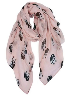 GERINLY Cute Panda Bear Scarfs for Women Cotton Head Wrap Scarves Panda Gifts Accessories