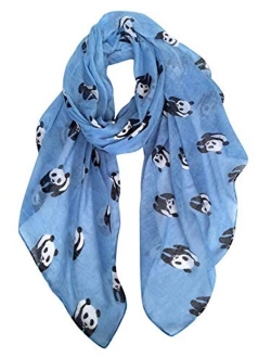 GERINLY Cute Panda Bear Scarfs for Women Cotton Head Wrap Scarves Panda Gifts Accessories