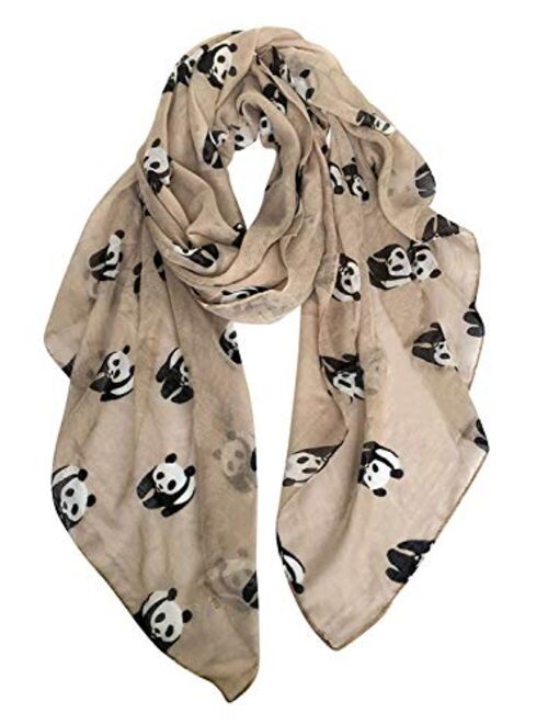 GERINLY Cute Panda Bear Scarfs for Women Cotton Head Wrap Scarves Panda Gifts Accessories