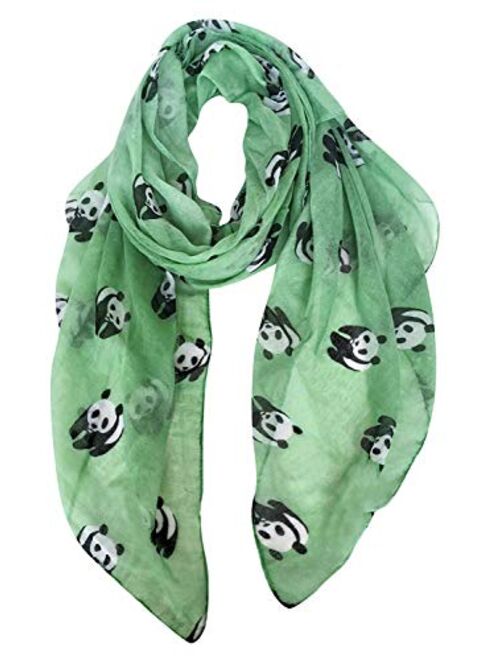 GERINLY Cute Panda Bear Scarfs for Women Cotton Head Wrap Scarves Panda Gifts Accessories