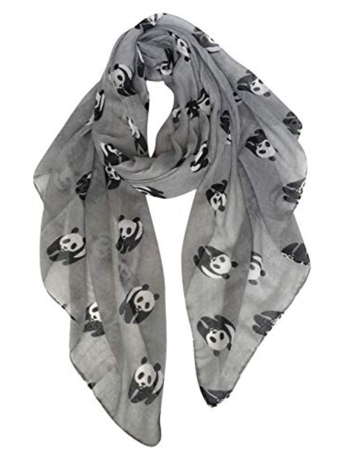 GERINLY Cute Panda Bear Scarfs for Women Cotton Head Wrap Scarves Panda Gifts Accessories