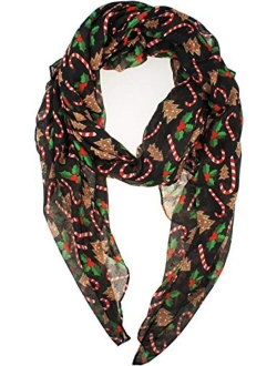 VIVIAN & VINCENT Soft Light Weight Christmas Holiday Festival Sheer Scarf