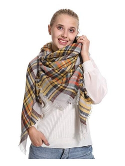 Stylish Plaid Blanket Oversized Warm Scarf - Chunky Tartan Wrap Shawl