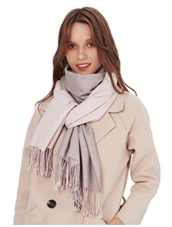 Womens Pashmina Shawls Wraps Warm Winter Scarfs Gift Reversible Soft Cashmere Feel Fall Scarf for Girls