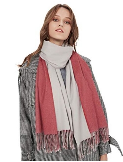 Womens Pashmina Shawls Wraps Warm Winter Scarfs Gift Reversible Soft Cashmere Feel Fall Scarf for Girls