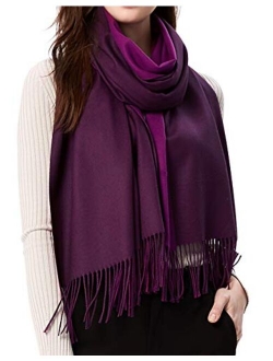 Womens Pashmina Shawls Wraps Warm Winter Scarfs Gift Reversible Soft Cashmere Feel Fall Scarf for Girls