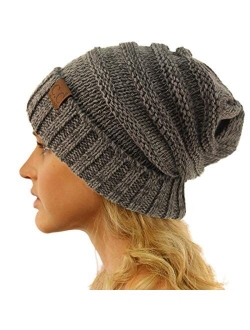 Winter Trendy Warm Oversized Chunky Baggy Stretchy Slouchy Skully Beanie Hat