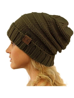 Winter Trendy Warm Oversized Chunky Baggy Stretchy Slouchy Skully Beanie Hat