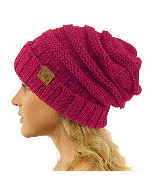 Winter Trendy Warm Oversized Chunky Baggy Stretchy Slouchy Skully Beanie Hat