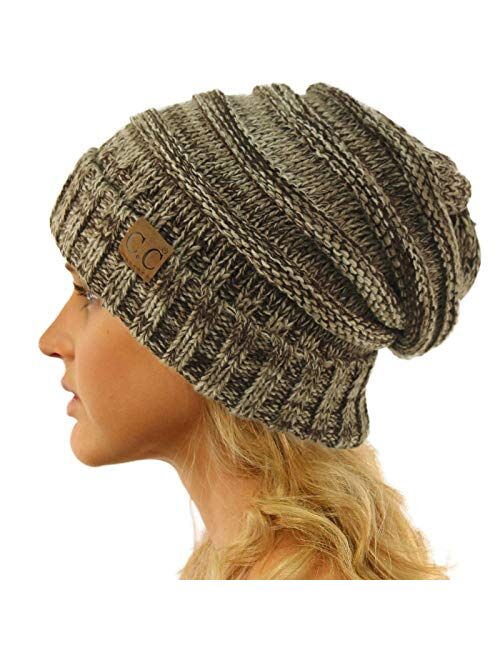 Winter Trendy Warm Oversized Chunky Baggy Stretchy Slouchy Skully Beanie Hat