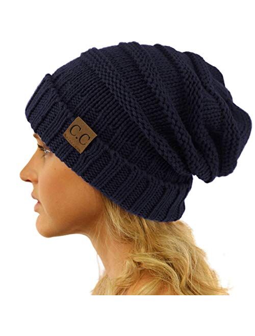 Winter Trendy Warm Oversized Chunky Baggy Stretchy Slouchy Skully Beanie Hat