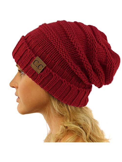 Winter Trendy Warm Oversized Chunky Baggy Stretchy Slouchy Skully Beanie Hat