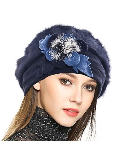 VECRY Women's 100% Wool Bucket Hat Felt Cloche Beret Dress Winter Beanie Hats