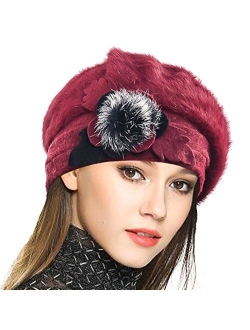 VECRY Women's 100% Wool Bucket Hat Felt Cloche Beret Dress Winter Beanie Hats