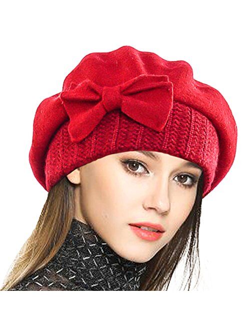 VECRY Women's 100% Wool Bucket Hat Felt Cloche Beret Dress Winter Beanie Hats