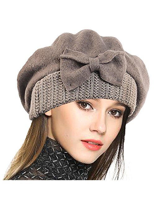 VECRY Women's 100% Wool Bucket Hat Felt Cloche Beret Dress Winter Beanie Hats