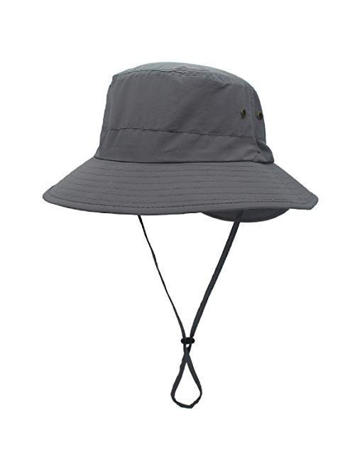 LLmoway Women Lightweight Safari Sun Hat Quick Dry Fishing Hat with Strap Cool